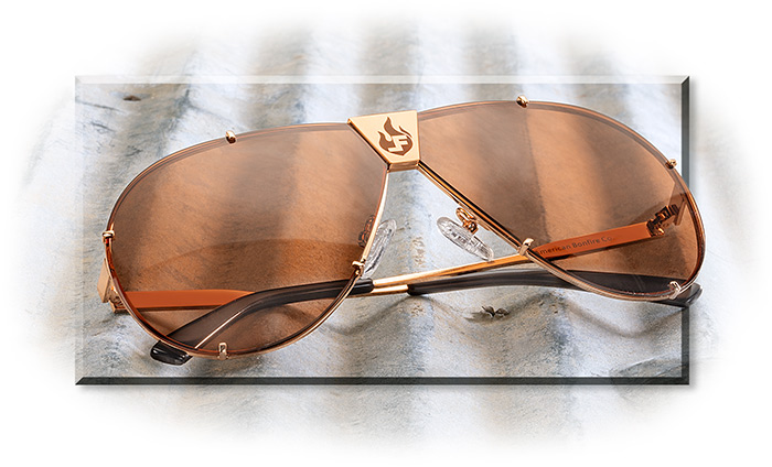 AVIATOR SUNGLASSES - BROWN LENS W/BROWN FRAME - TEARDROP SHAPE LENS - SMOOTH CURVED TEMPLE ARMS