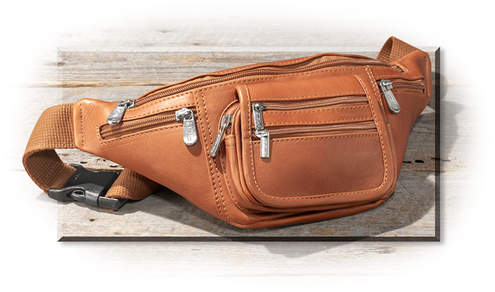 LEATHER WAIST POUCH - SADDLE BROWN LEATHER