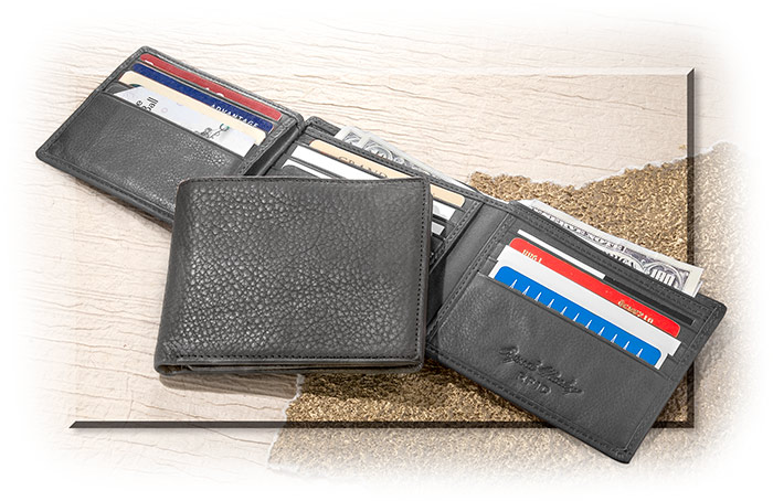 RFID Blocking Flipper Style Wallet black