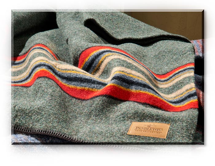 Green Yakima Wool Camp Blanket Queen